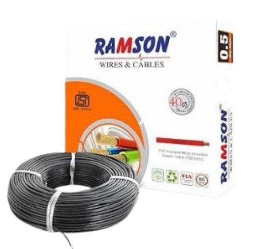 RAMSON 0.5 sqmm FR PVC Electric Wire Black 90 m