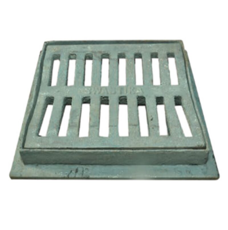 16864-6336_image_0.jpg SWASTIKA Cast Iron Gully Grating Smooth 340 x 388 mm
