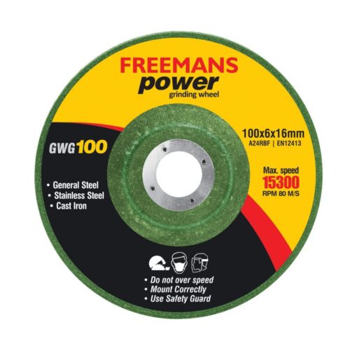 FREEMANS 100 mm Grinding Wheels GWG100 6 mm 15300 rpm 16 mm