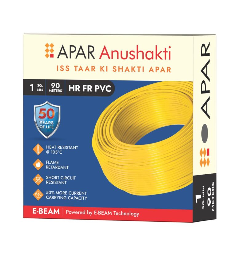 16934-2371_image_0.jpg APAR 1 sqmm HR FR PVC Electric Wire Black 90 m