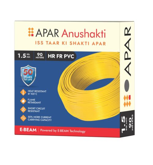 16934-2372_image_0.jpg APAR 1.5 sqmm HR FR PVC Electric Wire Black 90 m