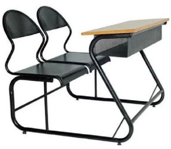16969-6245_image_0.jpg Wooden and Mild Steel 2 Seater Student Bench Desk
