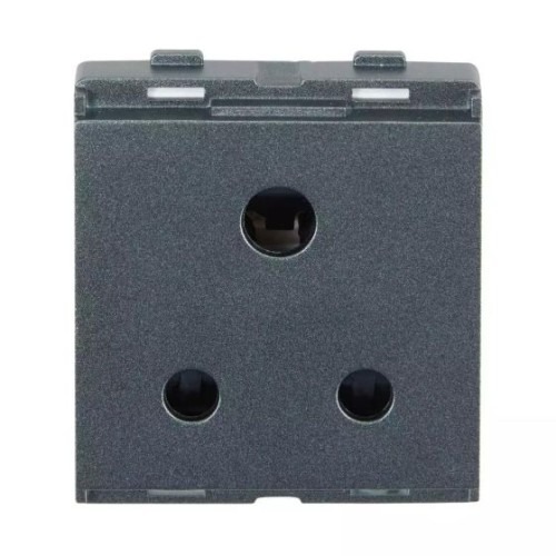 L&T 6 A Stone Grey 3 Pin Plug Electrical Sockets
