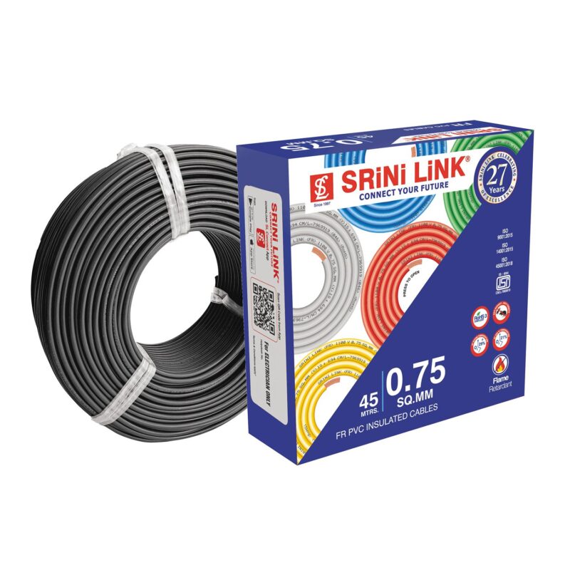 16995-669_image_0.jpg SRINI LINK 0.75 sqmm FR Electric Wire Black 45 m