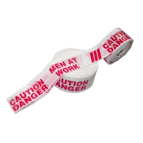 20 mm Non Adhesive Polyethene Warning Tape 200 micron White and Red
