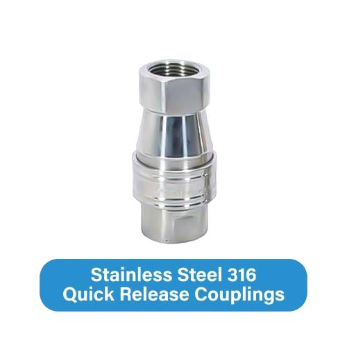 PIONEER 0.125 mm Threaded Quick Release Couplings SS 316 4000 psi 1/4 inch