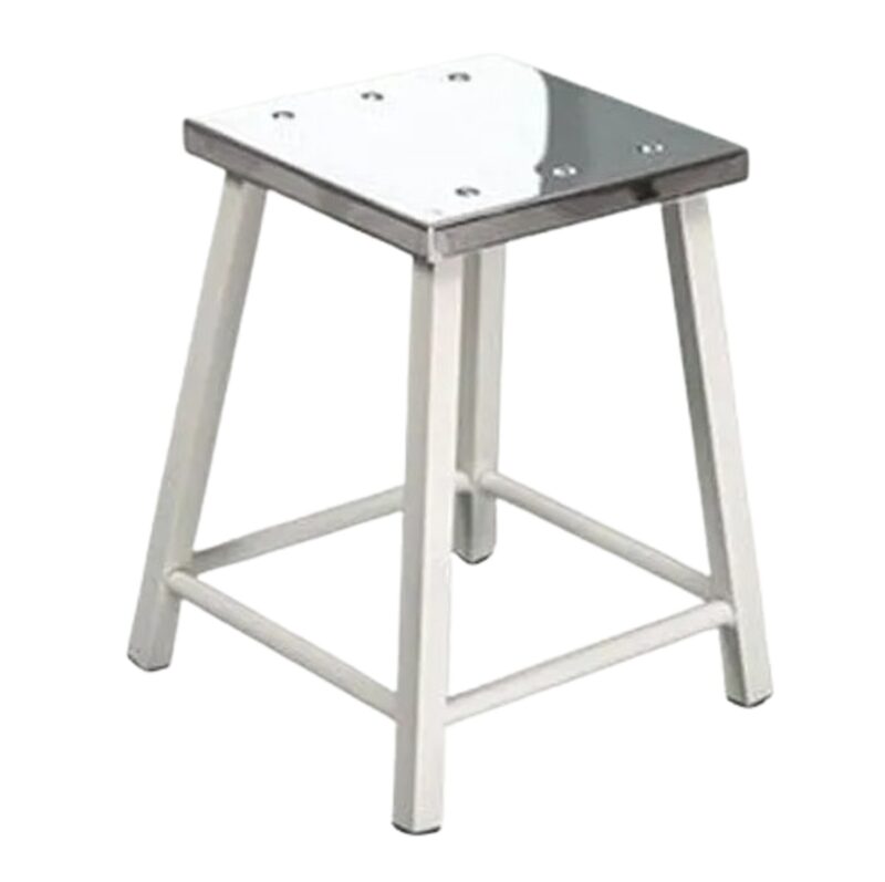 Stools Backless White and Silver