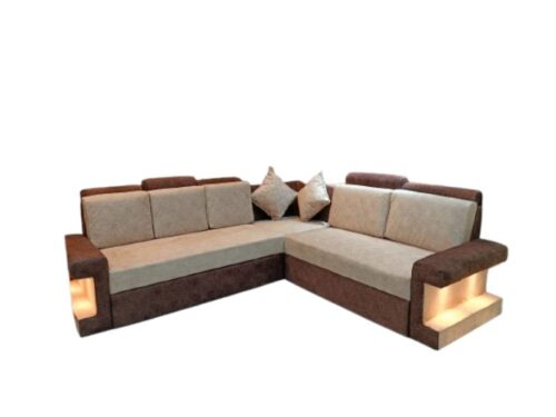 AS Foam 5 Seater Brown and Cream Sofa Set