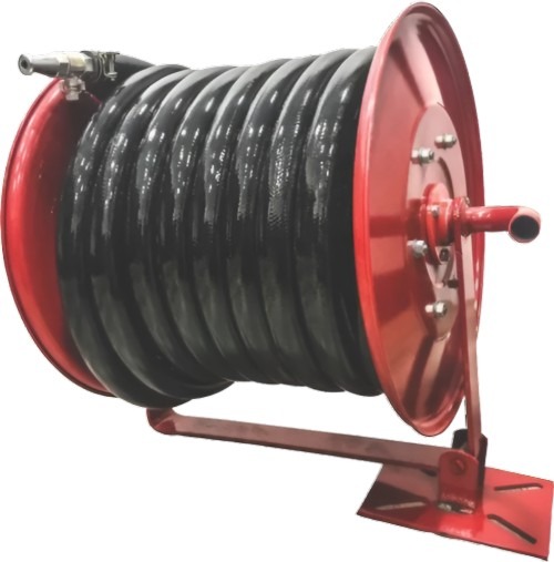 17220-7025_image_0.jpg Protecto Fire PFSI - HR005 Rubber Carbon Steel Swing Manual Fire Hose Reel