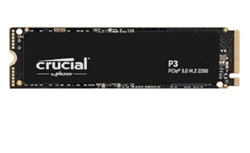 17245-5638_image_0.jpg Crucial P3 PLUS 500 GB Internal SSD Hard Drive PCIe NVMe Black