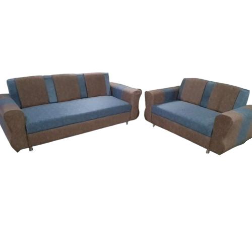 Gujju Foam 5 Seater Blue and Brown Sofa Set