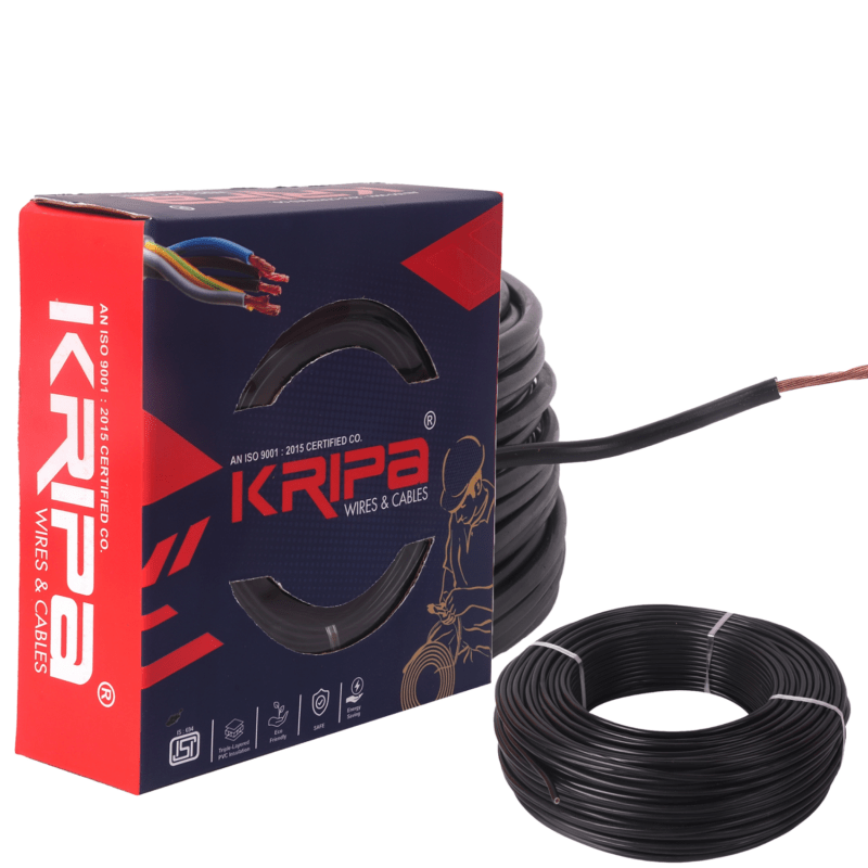 KRIPA 1 sqmm House wire HR FR LSH LF Electric Wire Black 90 m