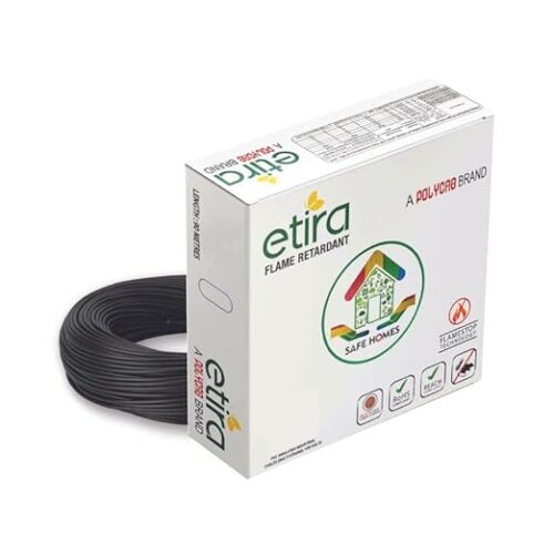 Etira 0.75 sqmm FR Electric Wire Black 90 m