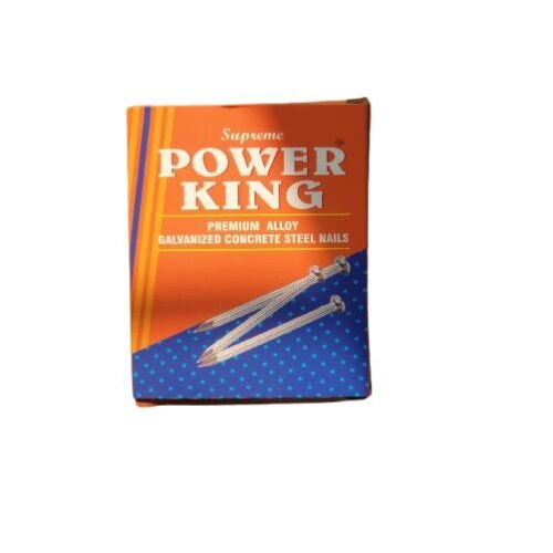 Supreme Power King Carbon Steel Round Head Concrete Nail 3.2 mm 1 inch Galvanized