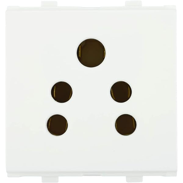 Polycab 6 A White 5 Pin Plug Electrical Sockets