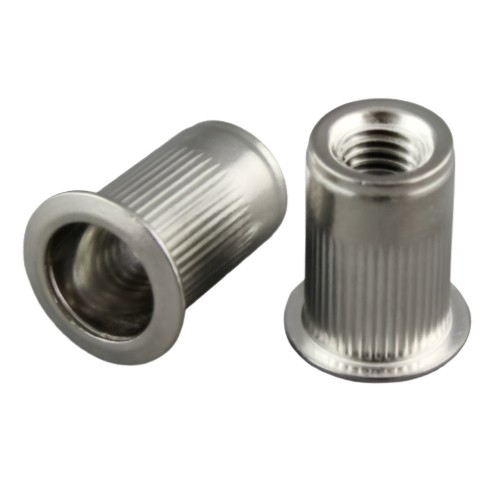 APL M6 Threaded Open End Large Collar Nut Insert Steel