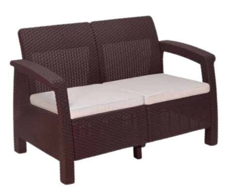 17363-7583_image_0.jpg Nilkamal PVC 2 Seater Brown Sofa Set