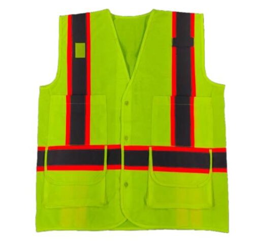 Polyester Safety Jackets M SJ02 Without Sleeves Green