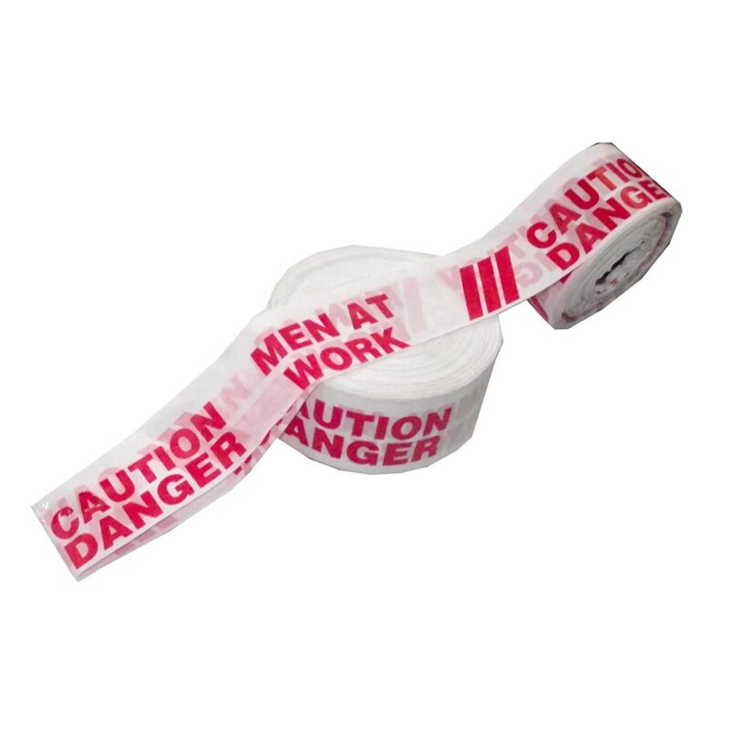 20 mm Non Adhesive Polyethylene Warning Tape 200 micron White and Red